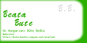 beata bute business card