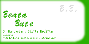 beata bute business card